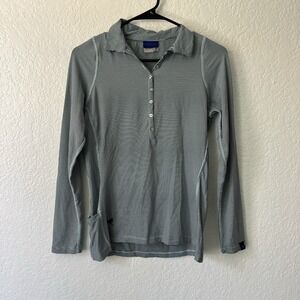 Irideon Women's Small Shirt Teal Riding Horses Equestrian Long Sleeve Stretch